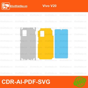 Vivo V20 File thiết kế Skin, Template Vector chuẩn cắt decal | KhoThiếtKế.vn