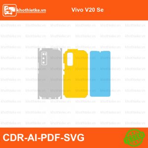 Vivo V20 Se File thiết kế Skin, Template Vector chuẩn cắt decal | KhoThiếtKế.vn