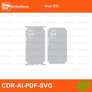 Vivo V21 File thiết kế Skin, Template Vector chuẩn cắt decal | KhoThiếtKế.vn