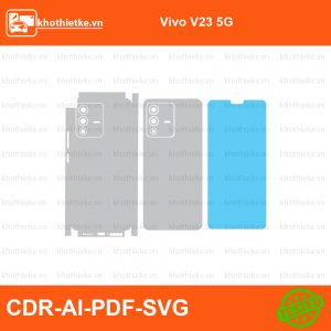 Vivo V23 5G File thiết kế Skin, Template Vector chuẩn cắt decal | KhoThiếtKế.vn