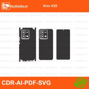 Vivo V25 File thiết kế Skin, Template Vector chuẩn cắt decal | KhoThiếtKế.vn