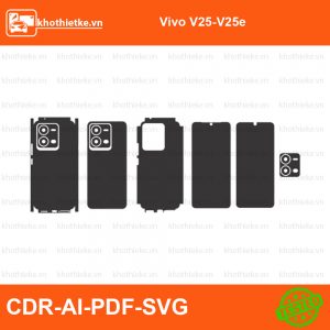 Vivo V25-V25e File thiết kế Skin, Template Vector chuẩn cắt decal | KhoThiếtKế.vn