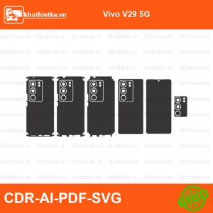 Vivo V29 5G File thiết kế Skin, Template Vector chuẩn cắt decal | KhoThiếtKế.vn
