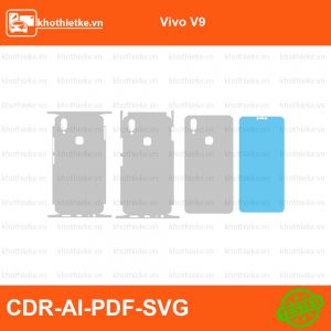 Vivo V9 File thiết kế Skin, Template Vector chuẩn cắt decal | KhoThiếtKế.vn
