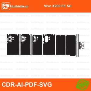 Vivo X200 FE 5G File thiết kế Skin, Template Vector chuẩn cắt decal | KhoThiếtKế.vn