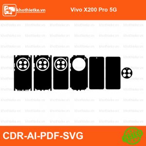 Vivo X200 Pro 5G File thiết kế Skin, Template Vector chuẩn cắt decal | KhoThiếtKế.vn