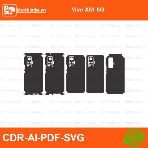 Vivo X51 5G File thiết kế Skin, Template Vector chuẩn cắt decal | KhoThiếtKế.vn