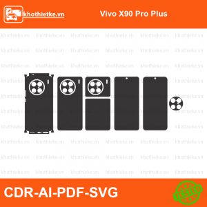 Vivo X90 Pro Plus File thiết kế Skin, Template Vector chuẩn cắt decal | KhoThiếtKế.vn