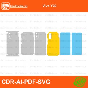 Vivo Y20 File thiết kế Skin, Template Vector chuẩn cắt decal | KhoThiếtKế.vn