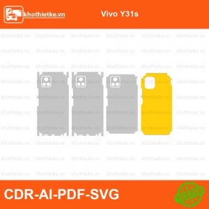 Vivo Y31s File thiết kế Skin, Template Vector chuẩn cắt decal | KhoThiếtKế.vn