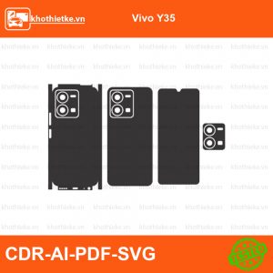 Vivo Y35 File thiết kế Skin, Template Vector chuẩn cắt decal | KhoThiếtKế.vn