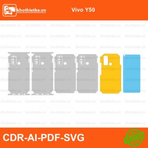Vivo Y50 File thiết kế Skin, Template Vector chuẩn cắt decal | KhoThiếtKế.vn
