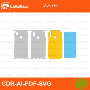 Vivo Y91 File thiết kế Skin, Template Vector chuẩn cắt decal | KhoThiếtKế.vn