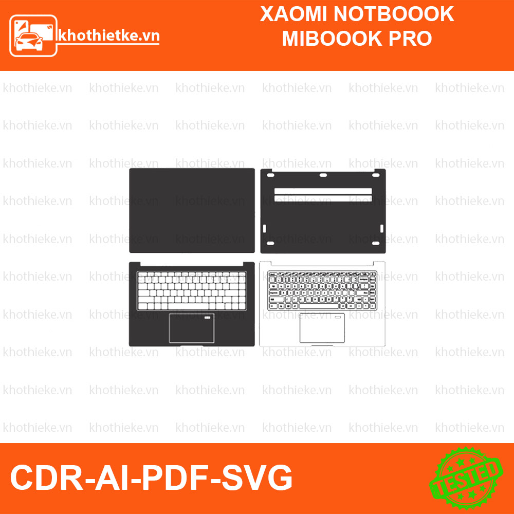 XAOMI NOTBOOOK MIBOOOK PRO File thiết kế Skin, Template Vector chuẩn cắt decal | KhoThiếtKế.vn