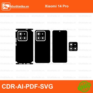 Xiaomi 14 Pro File thiết kế Skin, Template Vector chuẩn cắt decal | KhoThiếtKế.vn