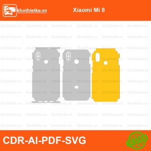 Xiaomi Mi 8 File thiết kế Skin, Template Vector chuẩn cắt decal | KhoThiếtKế.vn