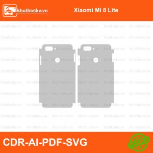 Xiaomi Mi 8 Lite File thiết kế Skin, Template Vector chuẩn cắt decal | KhoThiếtKế.vn