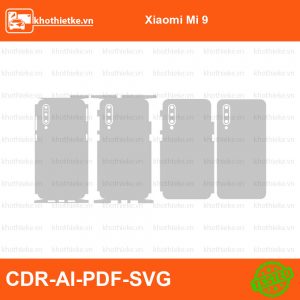 Xiaomi Mi 9 File thiết kế Skin, Template Vector chuẩn cắt decal | KhoThiếtKế.vn