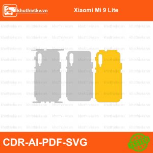 Xiaomi Mi 9 Lite File thiết kế Skin, Template Vector chuẩn cắt decal | KhoThiếtKế.vn