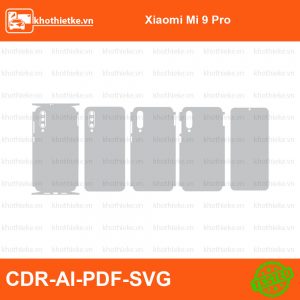 Xiaomi Mi 9 Pro File thiết kế Skin, Template Vector chuẩn cắt decal | KhoThiếtKế.vn