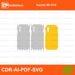 Xiaomi Mi CC9 File thiết kế Skin, Template Vector chuẩn cắt decal | KhoThiếtKế.vn