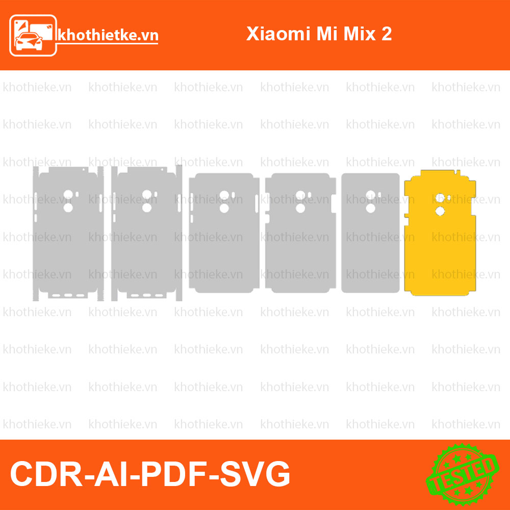 Xiaomi Mi Mix 2 File thiết kế Skin, Template Vector chuẩn cắt decal | KhoThiếtKế.vn