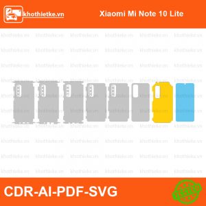 Xiaomi Mi Note 10 Lite File thiết kế Skin, Template Vector chuẩn cắt decal | KhoThiếtKế.vn
