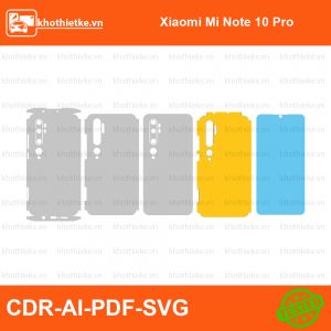 Xiaomi Mi Note 10 Pro File thiết kế Skin, Template Vector chuẩn cắt decal | KhoThiếtKế.vn