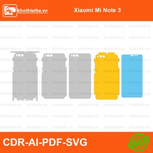 Xiaomi Mi Note 3 File thiết kế Skin, Template Vector chuẩn cắt decal | KhoThiếtKế.vn