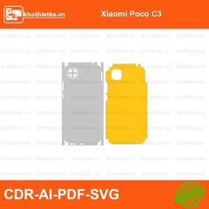 Xiaomi Poco C3 File thiết kế Skin, Template Vector chuẩn cắt decal | KhoThiếtKế.vn