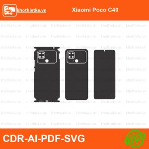 Xiaomi Poco C40 File thiết kế Skin, Template Vector chuẩn cắt decal | KhoThiếtKế.vn