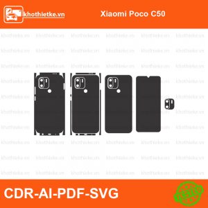 Xiaomi Poco C50 File thiết kế Skin, Template Vector chuẩn cắt decal | KhoThiếtKế.vn