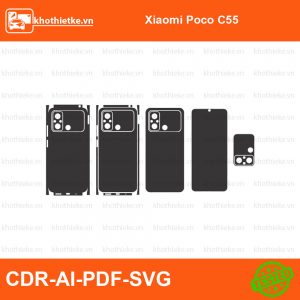 Xiaomi Poco C55 File thiết kế Skin, Template Vector chuẩn cắt decal | KhoThiếtKế.vn