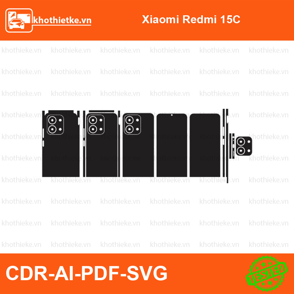 Xiaomi Redmi 15C File thiết kế Skin, Template Vector chuẩn cắt decal | KhoThiếtKế.vn