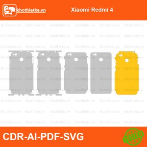 Xiaomi Redmi 4 File thiết kế Skin, Template Vector chuẩn cắt decal | KhoThiếtKế.vn