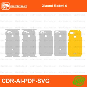 Xiaomi Redmi 6 File thiết kế Skin, Template Vector chuẩn cắt decal | KhoThiếtKế.vn