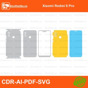 Xiaomi Redmi 6 Pro File thiết kế Skin, Template Vector chuẩn cắt decal | KhoThiếtKế.vn