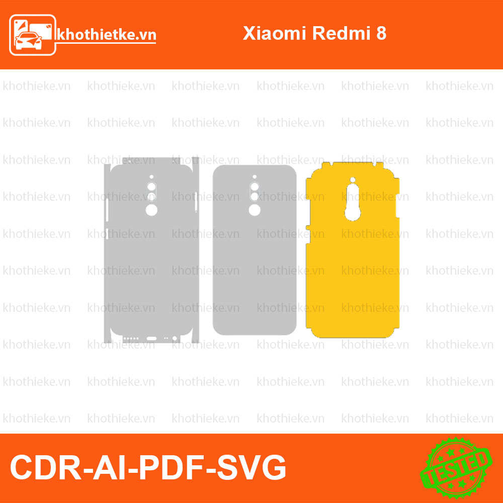 Xiaomi Redmi 8 File thiết kế Skin, Template Vector chuẩn cắt decal | KhoThiếtKế.vn