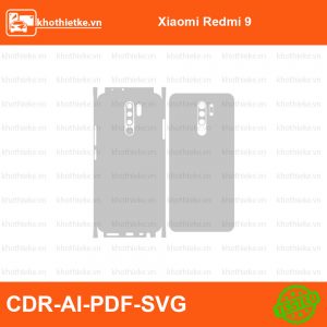 Xiaomi Redmi 9 File thiết kế Skin, Template Vector chuẩn cắt decal | KhoThiếtKế.vn