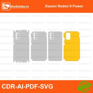 Xiaomi Redmi 9 Power File thiết kế Skin, Template Vector chuẩn cắt decal | KhoThiếtKế.vn
