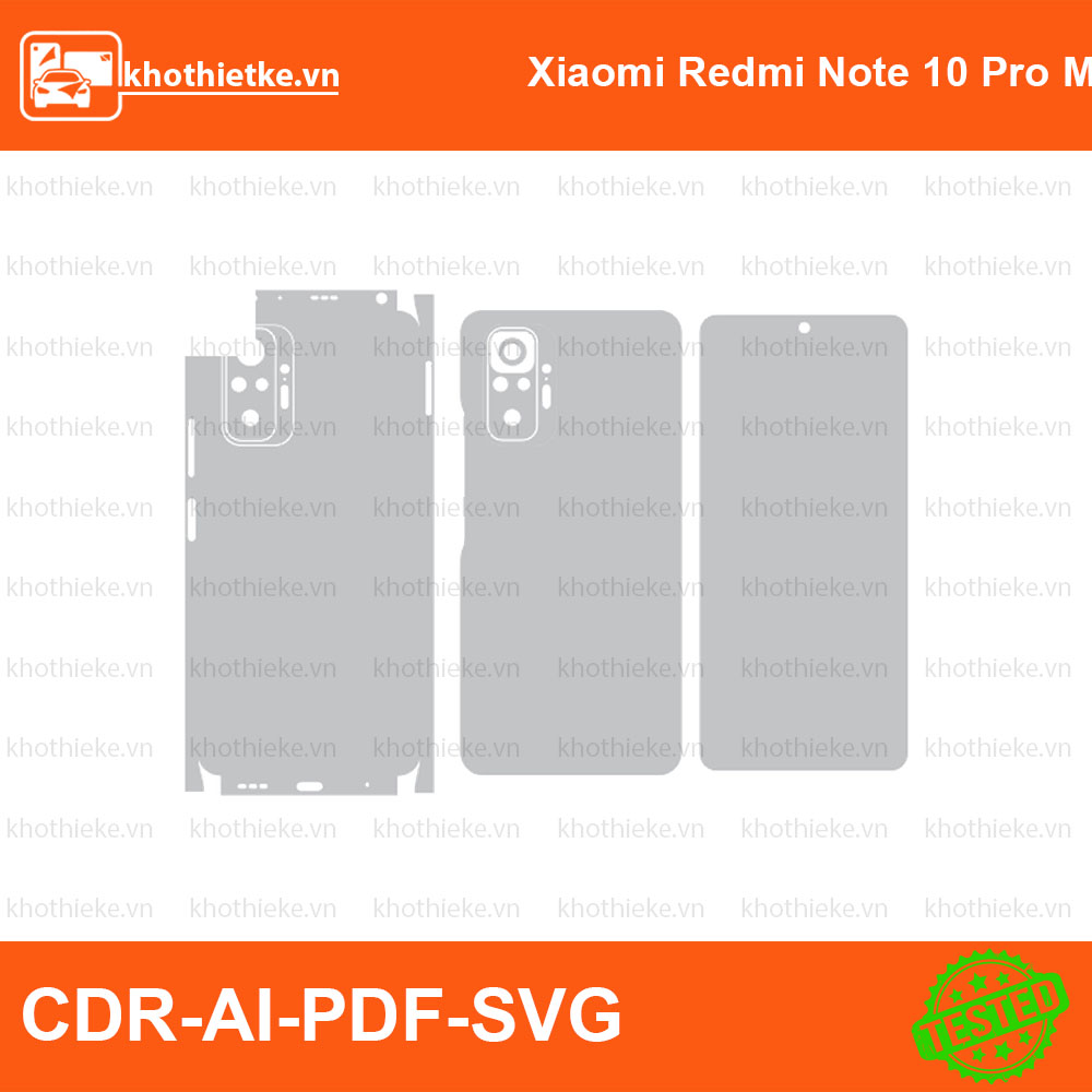 Xiaomi Redmi Note 10 Pro Max File thiết kế Skin, Template Vector chuẩn cắt decal | KhoThiếtKế.vn