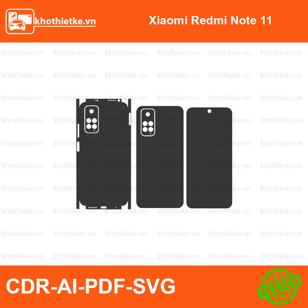 Xiaomi Redmi Note 11 File thiết kế Skin, Template Vector chuẩn cắt decal | KhoThiếtKế.vn