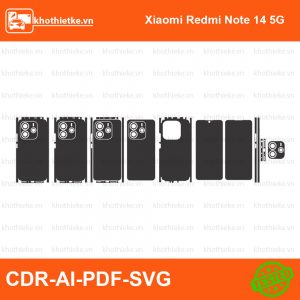 Xiaomi Redmi Note 14 5G File thiết kế Skin, Template Vector chuẩn cắt decal | KhoThiếtKế.vn