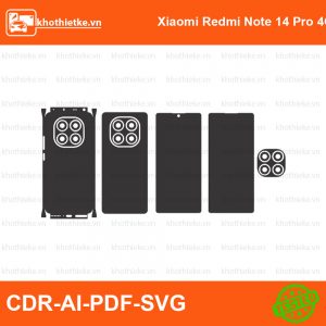 Xiaomi Redmi Note 14 Pro 4G File thiết kế Skin, Template Vector chuẩn cắt decal | KhoThiếtKế.vn
