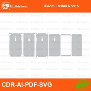 Xiaomi Redmi Note 5 File thiết kế Skin, Template Vector chuẩn cắt decal | KhoThiếtKế.vn