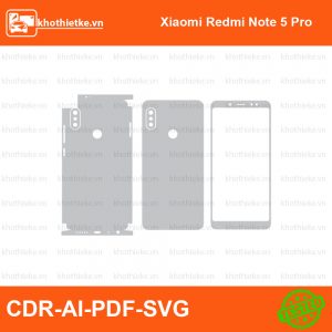 Xiaomi Redmi Note 5 Pro File thiết kế Skin, Template Vector chuẩn cắt decal | KhoThiếtKế.vn