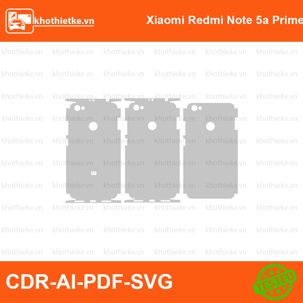 Xiaomi Redmi Note 5a Prime File thiết kế Skin, Template Vector chuẩn cắt decal | KhoThiếtKế.vn