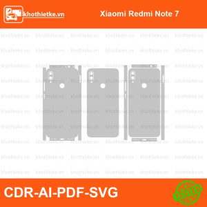 Xiaomi Redmi Note 7 File thiết kế Skin, Template Vector chuẩn cắt decal | KhoThiếtKế.vn