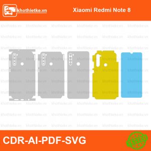 Xiaomi Redmi Note 8 File thiết kế Skin, Template Vector chuẩn cắt decal | KhoThiếtKế.vn