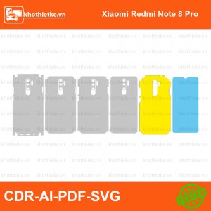 Xiaomi Redmi Note 8 Pro File thiết kế Skin, Template Vector chuẩn cắt decal | KhoThiếtKế.vn